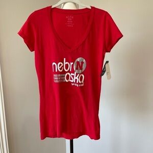 Blue 84 new with tags V neck Nebraska UNL Cornhuskers T-shirt in a size medium